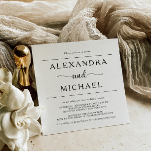 Invitación Elegancia simple   Ducha de parejas negras y blanc