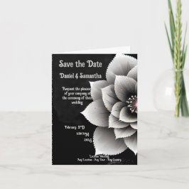 Invitación Elegancia sin tiempo: Boda negro y plateado de flo