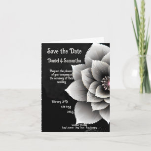 Invitación Elegancia sin tiempo: Boda negro y plateado de flo