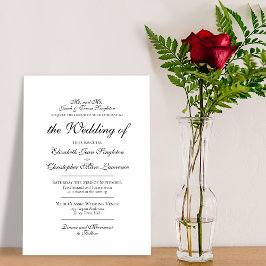 Invitación Elegancia tradicional Boda formal simple