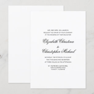 Invitación Elegancia Tradicional Compacta (Sin Recepción)