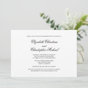 Invitación Elegancia tradicional Compromiso negro y blanco