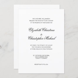 Invitación Elegancia tradicional en blanco y negro (con rcptn