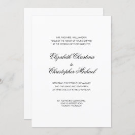 Invitación Elegancia tradicional en blanco y negro (sin rcptn