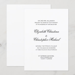 Invitación Elegancia tradicional en blanco y negro (sin rcptn