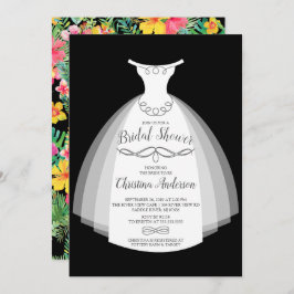 Invitación Elegancia tropical novia vestido con ducha de novi