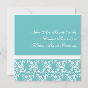 Invitación Elegancia turquesa y blanca