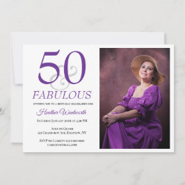 Invitación Elegant 50 and Fabulous 50th Birthday Photo