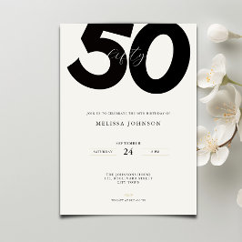 Invitación Elegant 50th Birthday Invitation - Minimal Style