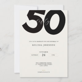 Invitación Elegant 50th Birthday Invitation - Minimal Style