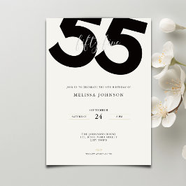 Invitación Elegant 55th Birthday Invitation - Minimal Style