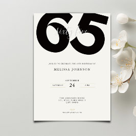 Invitación Elegant 65th Birthday Invitation - Minimal Style