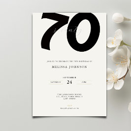 Invitación Elegant 70th Birthday Invitation - Minimal Style