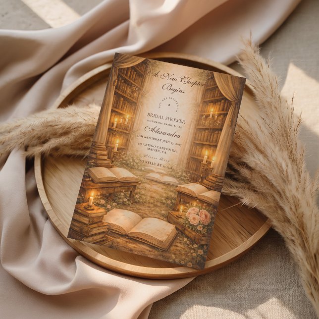 Invitación Elegant A New Chapter Bridal Shower (Subido por el creador)