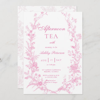 Invitación Elegant Afternoon Tea Party Girl Baby Shower
