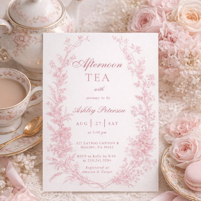 Invitación Elegant Afternoon Tea Party Girl Baby Shower (Subido por el creador)