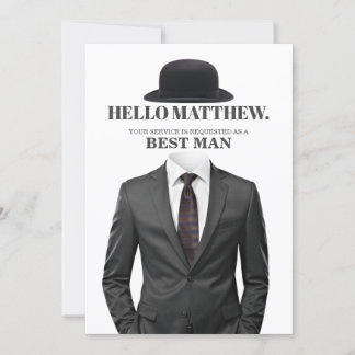 Invitación Elegant and Modern Wedding Best Man Proposal Card