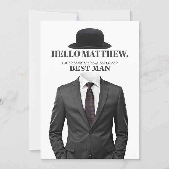 Invitación Elegant and Modern Wedding Best Man Proposal Card (Anverso)