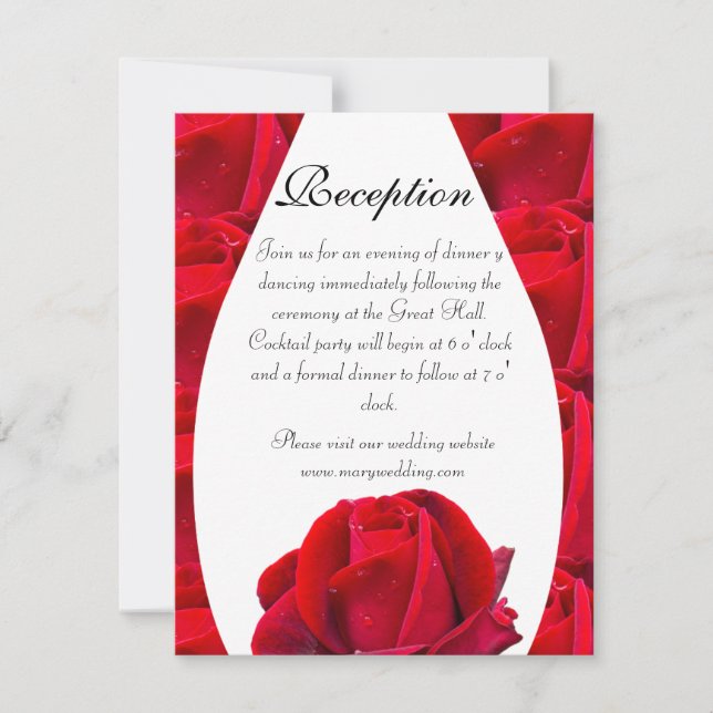 Invitación elegant and romantic red roses (Anverso)