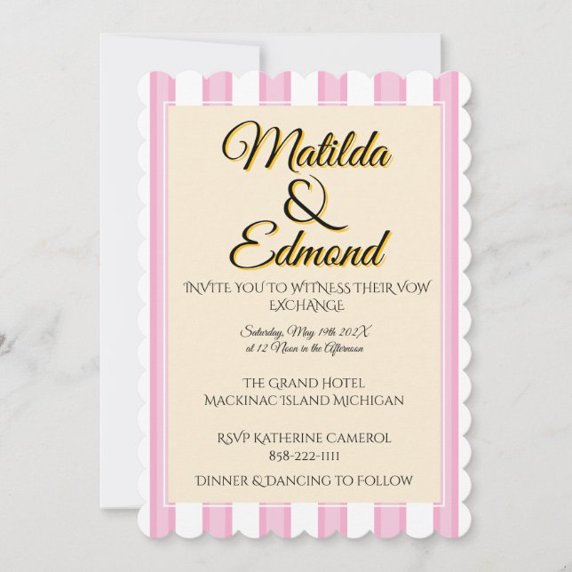 Invitación Elegant and Whimsical Pastel Stripes  (Anverso)