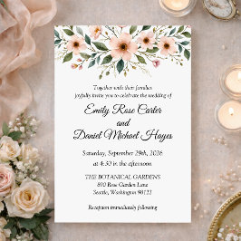 Invitación Elegant Anemone Wildflower Botanical Wedding 