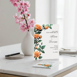 Invitación Elegant Apricot Orange Rose Floral Wedding
