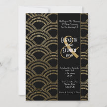 Elegant Arch Gatsby Art Deco años 20 negro y dorad