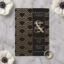 Elegant Arch Gatsby Art Deco años 20 negro y dorad