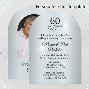 Invitación Elegant Arch Photo Sorpresa Cumpleaños 60 Aniversa