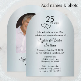 Invitación Elegant Arch Photo Sorpresa Fiesta del 25 Aniversa