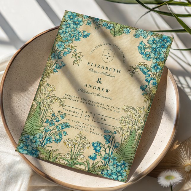 Invitación Elegant Art Nouveau Floral Wedding (Subido por el creador)