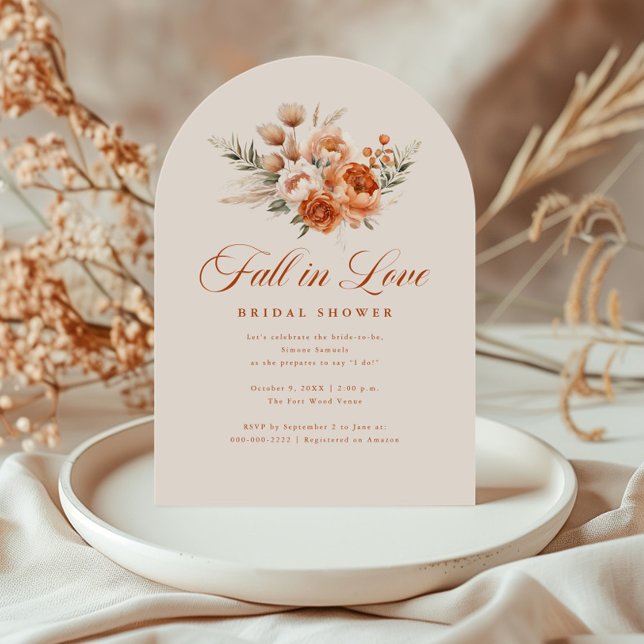Invitación Elegant Autumn Fall In Love Bridal Shower (Subido por el creador)