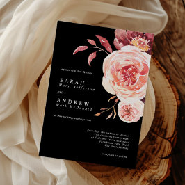 Invitación Elegant Autumn Watercolor Floral Wedding