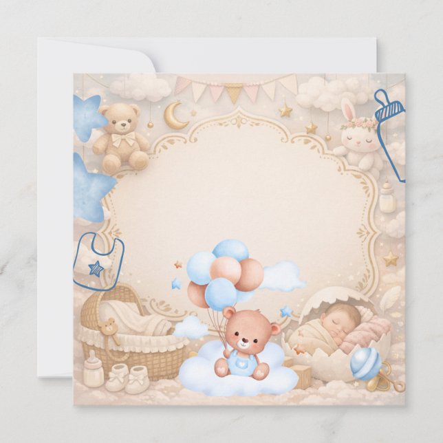 Invitación Elegant Baby Celebration Invitation Template (Anverso)
