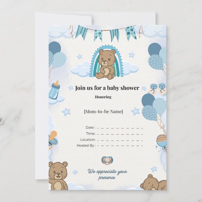 Invitación Elegant Baby Shower Invitation (Anverso)
