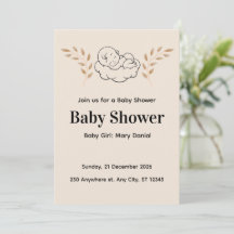 Elegant Baby Shower Invitation Modern Boho style
