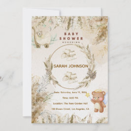 Invitación Elegant Baby Shower Invitation | Pink Floral