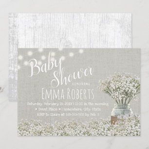 Invitación Elegant Baby's Breath String ilumina Baby Shower