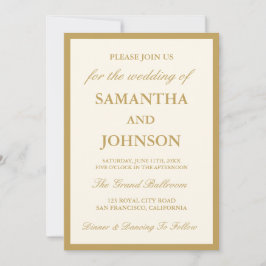 Invitación Elegant Ballroom Vintage Ivory Formal Wedding