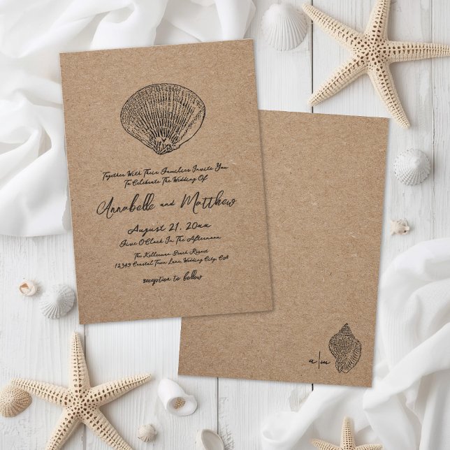 Invitación Elegant Beach Wedding (Elegant Beach Wedding Invitation)