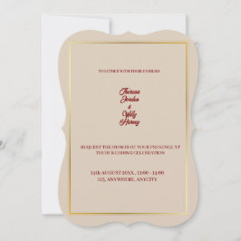 Invitación Elegant Beige & Burgundy Floral Wedding Invitation