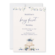 Elegant Berry First Blueberry Birthday Cake