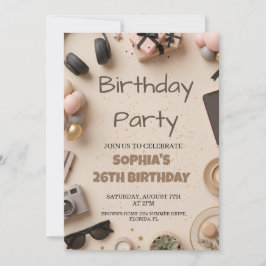 Invitación Elegant Birthday Party for Adults