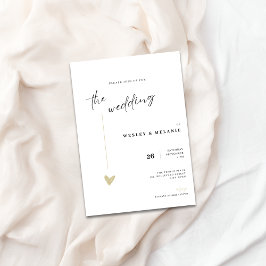 Invitación Elegant Black and Gold Wedding Invitation