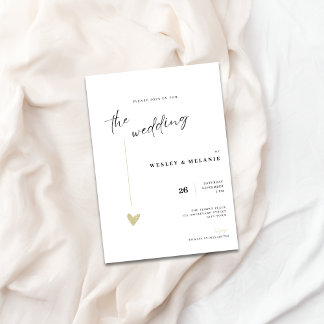 Invitación Elegant Black and Gold Wedding Invitation