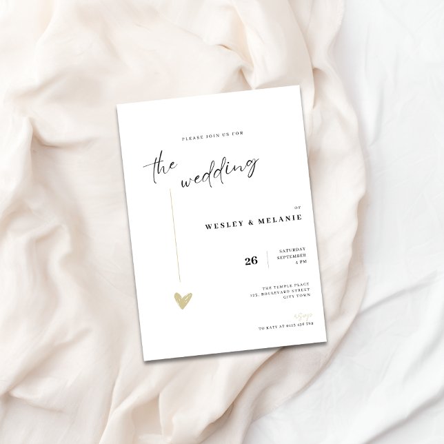 Invitación Elegant Black and Gold Wedding Invitation (Elegant The Wedding Invitation)