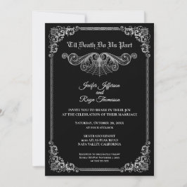 Invitación Elegant black and white Gothic wedding Invitation