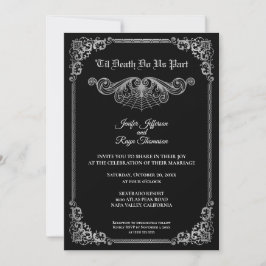 Invitación Elegant black and white Gothic wedding Invitation