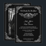 Invitación Elegant black and white Gothic wedding Invitation<br><div class="desc">Gothic Halloween wedding Invitation</div>