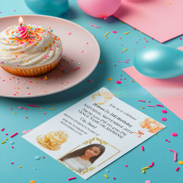 Invitación Elegant Black Girl 18th Birthday Photo Invitation